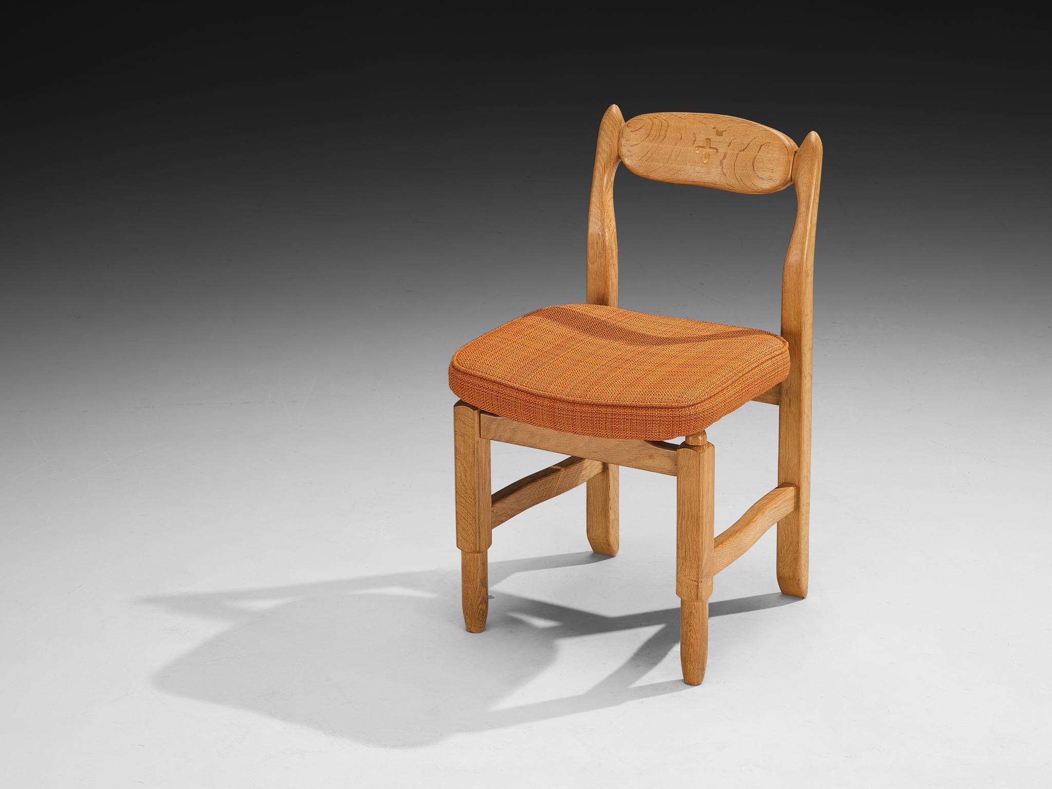 French Guillerme & Chambron for Votre Maison 'Lorraine' Chairs in Oak For Sale