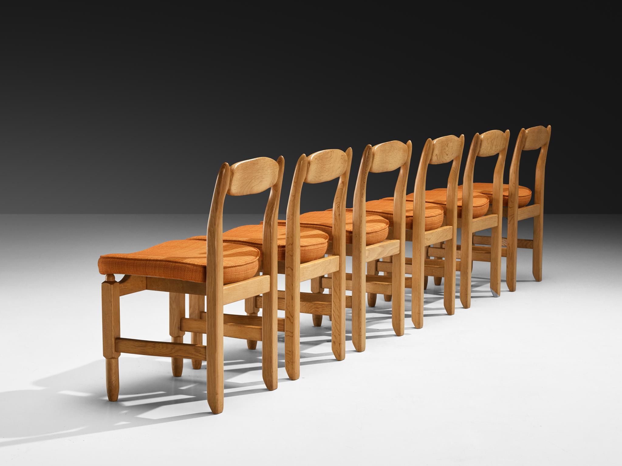 Mid-20th Century Guillerme & Chambron for Votre Maison 'Lorraine' Chairs in Oak For Sale