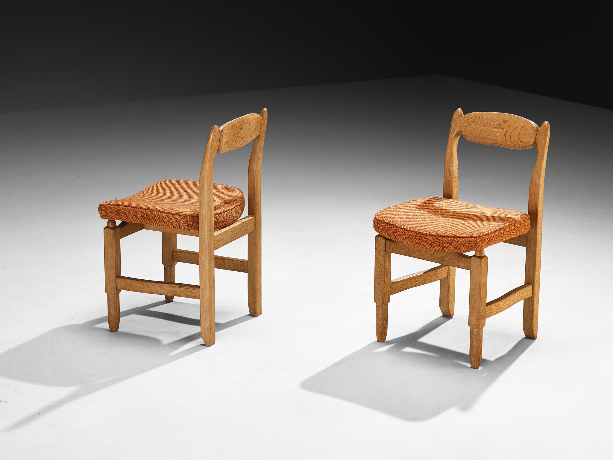 Guillerme & Chambron for Votre Maison 'Lorraine' Chairs in Oak For Sale 2