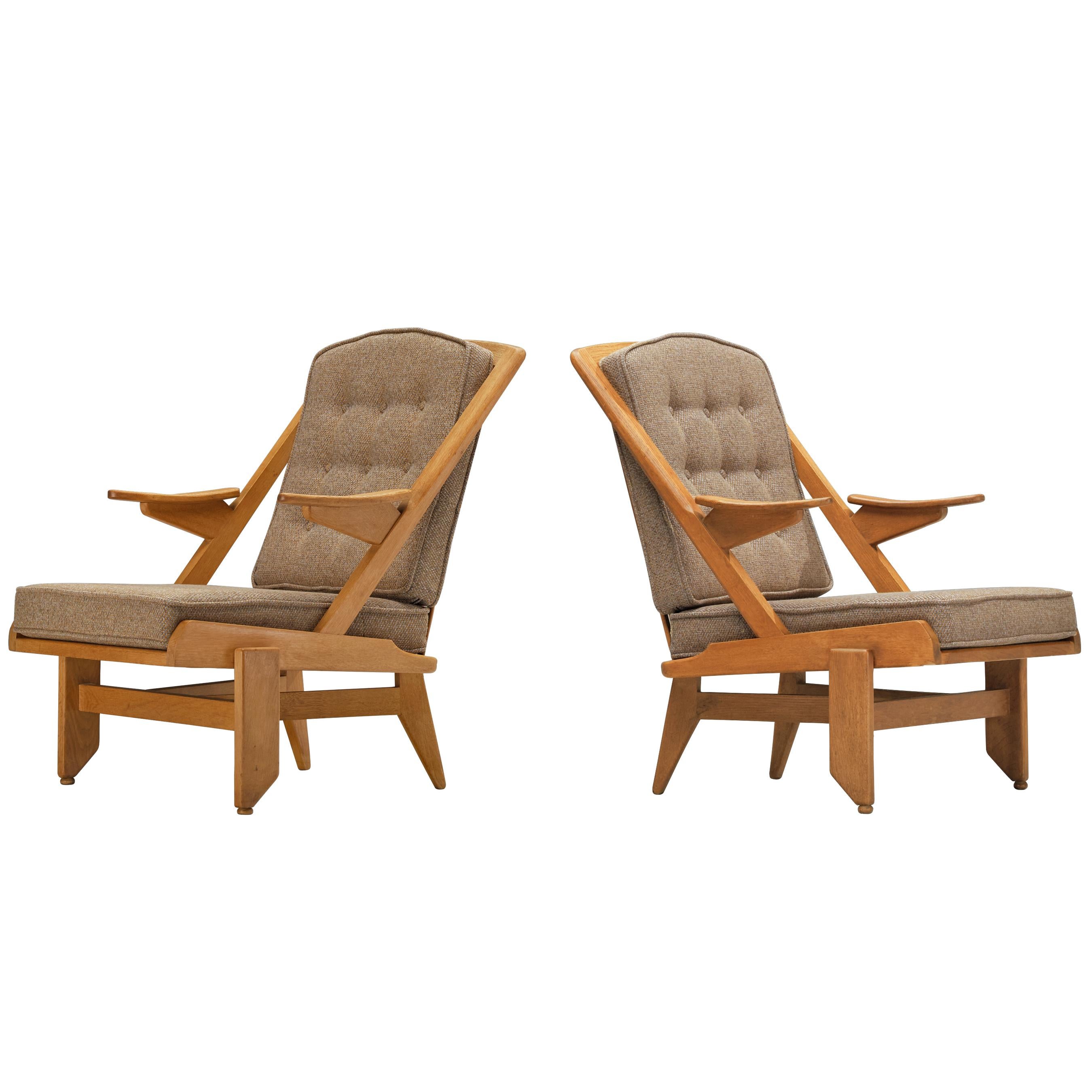 Guillerme & Chambron for Votre Maison Lounge Chair in Oak