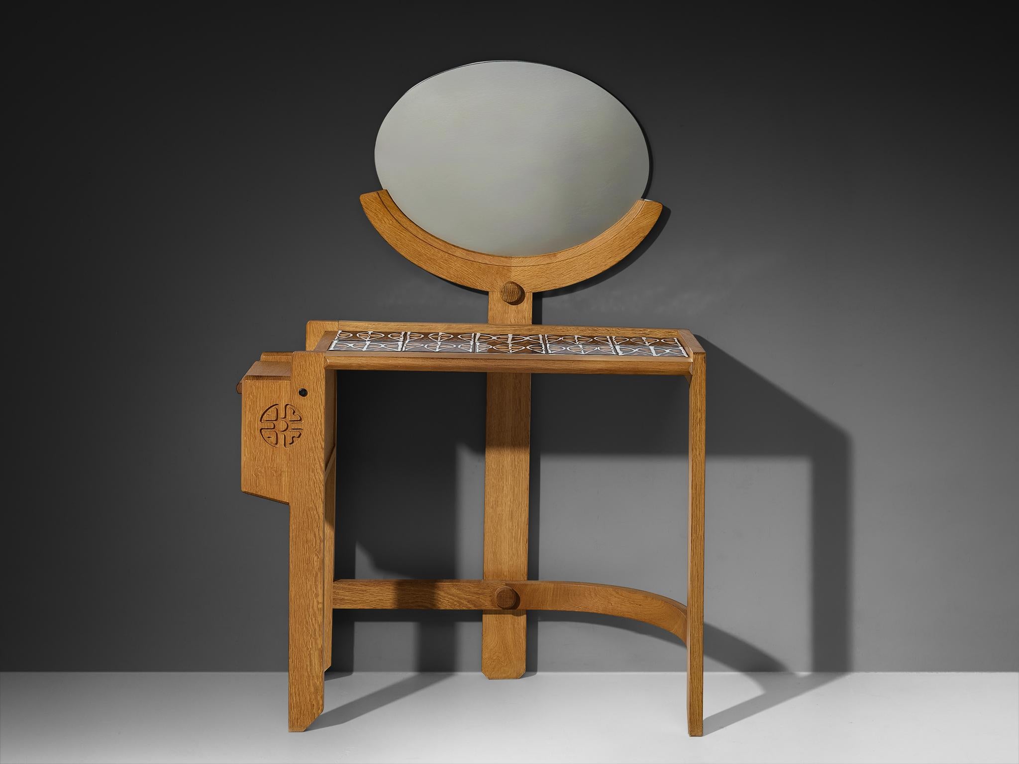 Guillerme & Chambron for Votre Maison Oak Vanity Table Bon état - En vente à Waalwijk, NL