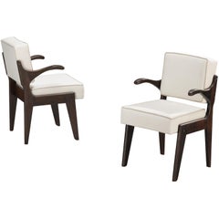 Guillerme & Chambron for Votre Maison Pair of 'Bridge Etudiant' Armchairs
