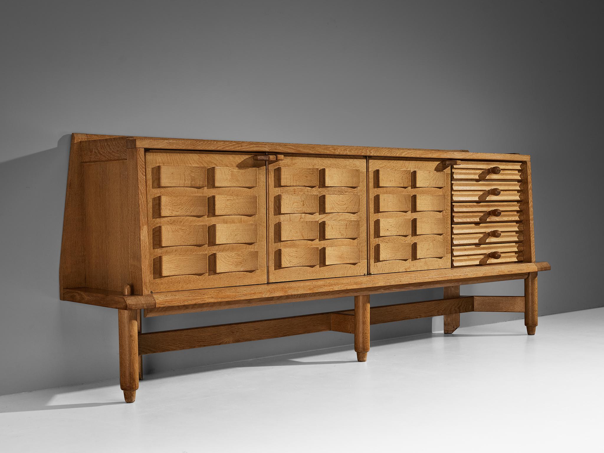 French Guillerme & Chambron for Votre Maison Sideboard in Oak For Sale