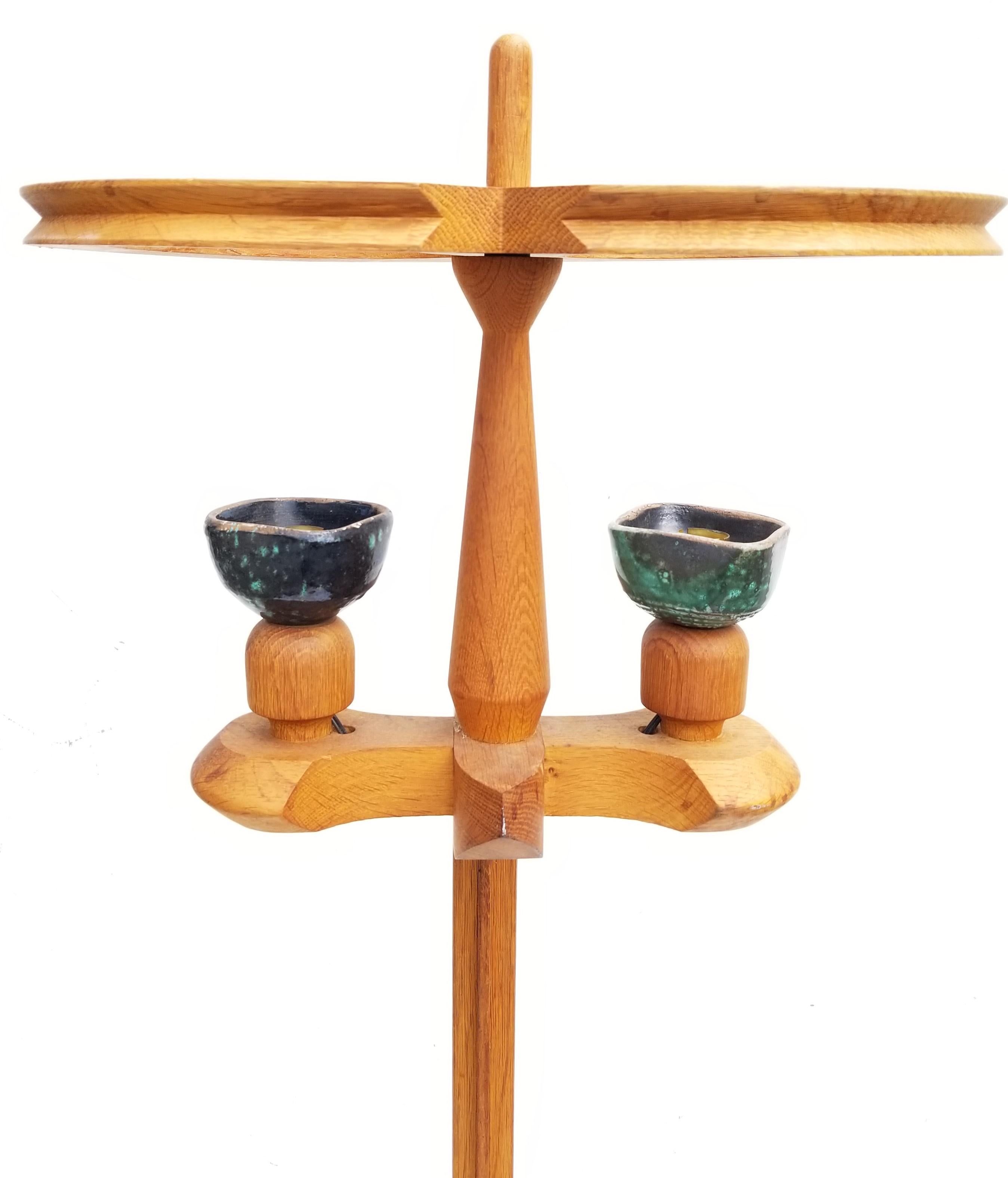 Mid-20th Century Guillerme & Chambron French Floor Lamp For Sale