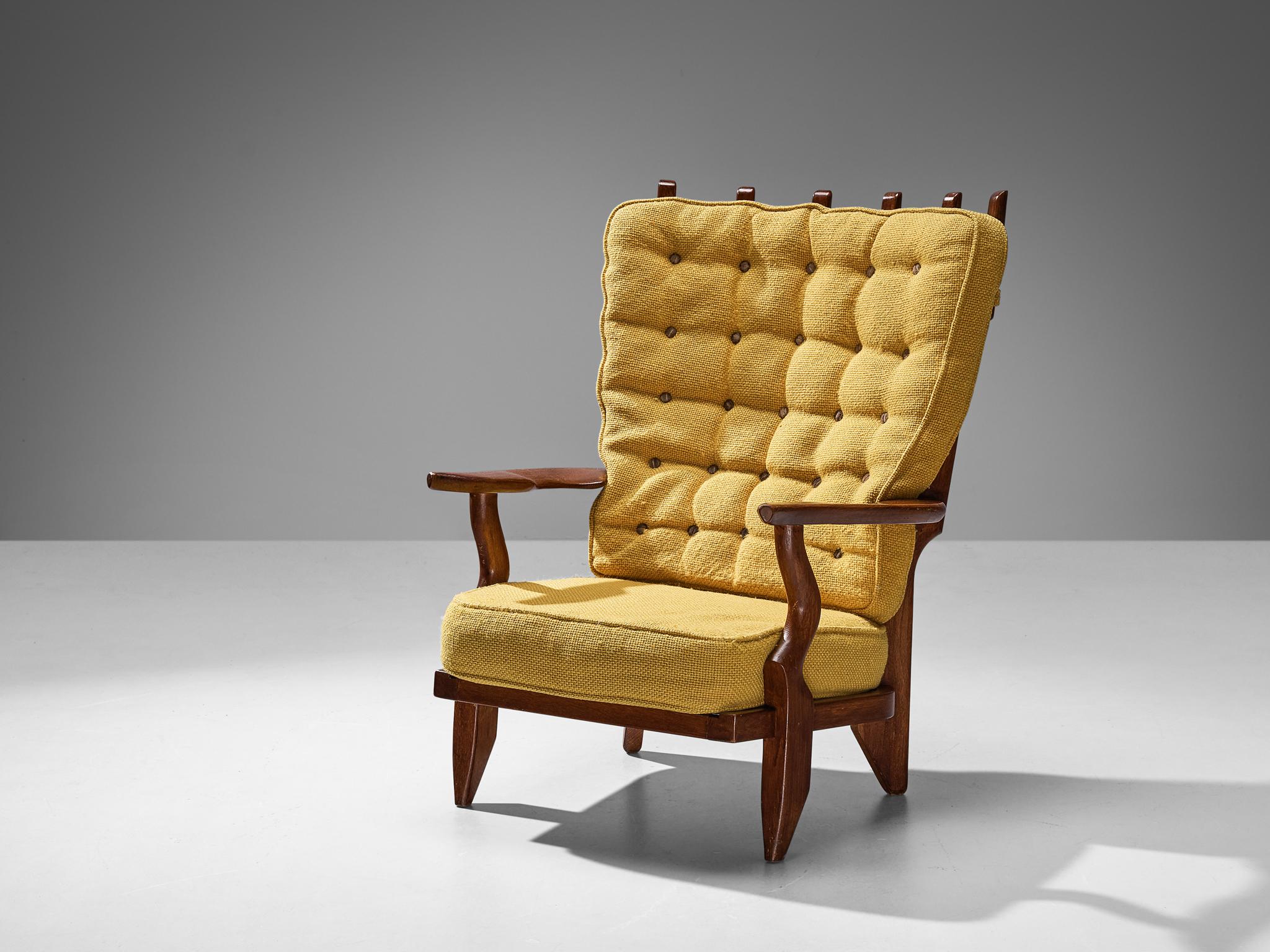 Guillerme & Chambron 'Grand Repos' Lounge Chair in Oak In Good Condition In Waalwijk, NL