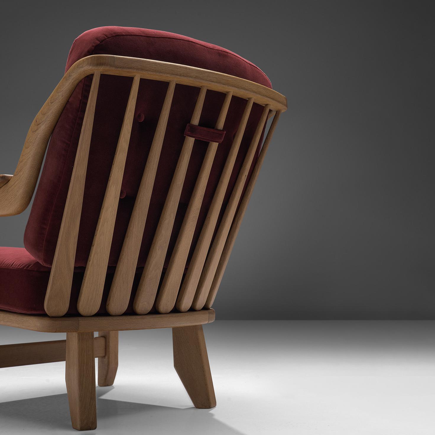 Guillerme & Chambron 'Gregoire' Lounge Chair in Oak For Sale 2
