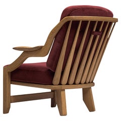 Vintage Guillerme & Chambron 'Gregoire' Lounge Chair in Oak