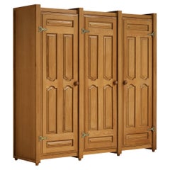 Guillerme & Chambron Highboard in Oak and Brass