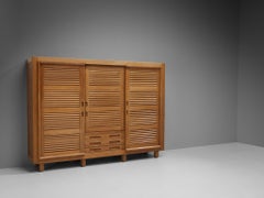 Guillerme & Chambron Highboard in Oak with Carved Doors