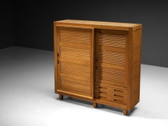 Guillerme & Chambron Highboard in Oak with Carved Doors