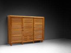 Guillerme & Chambron Highboard in Oak with Carved Doors