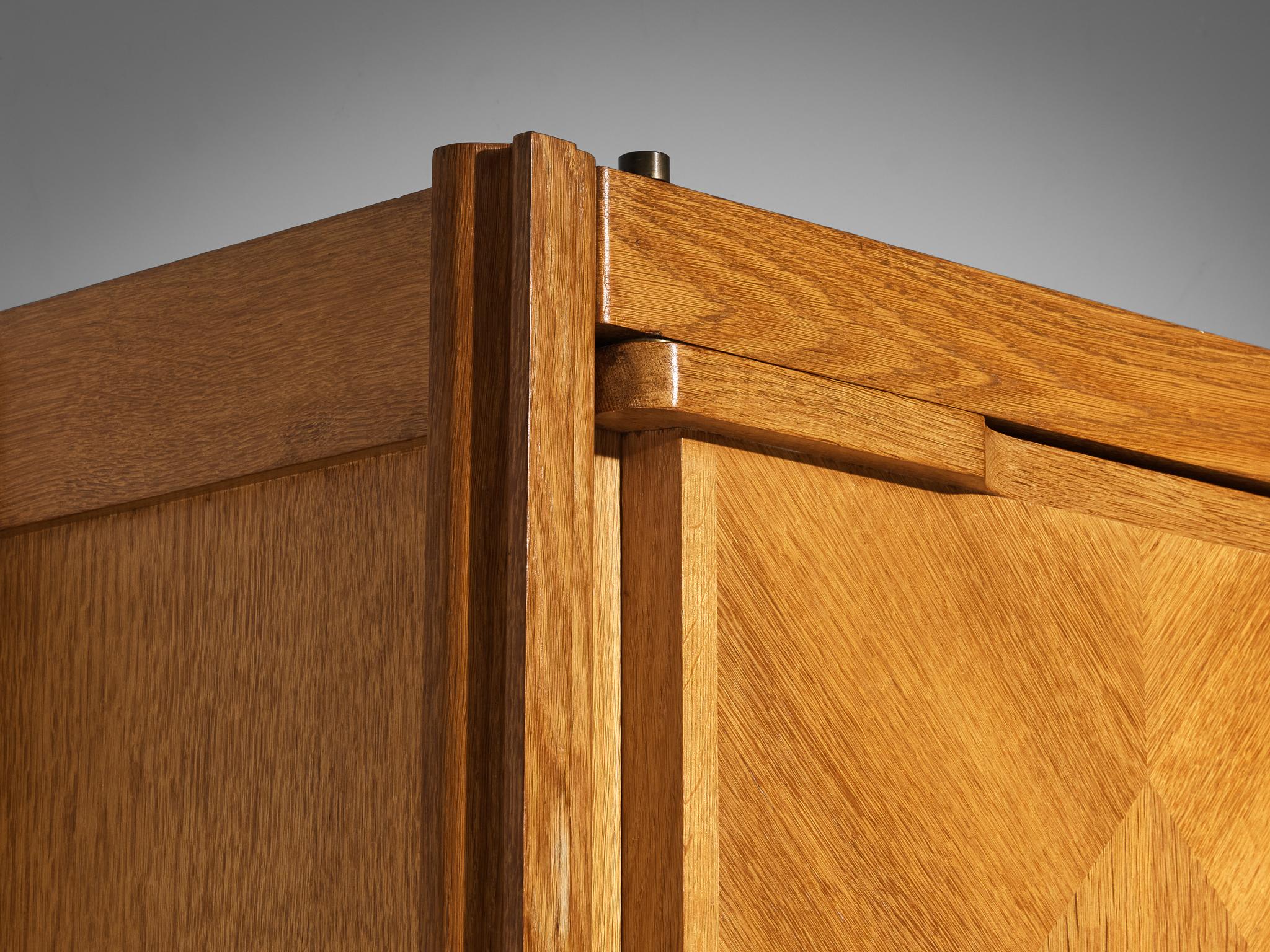 Guillerme & Chambron Highboard in Oak with Ceramic Handles For Sale 4