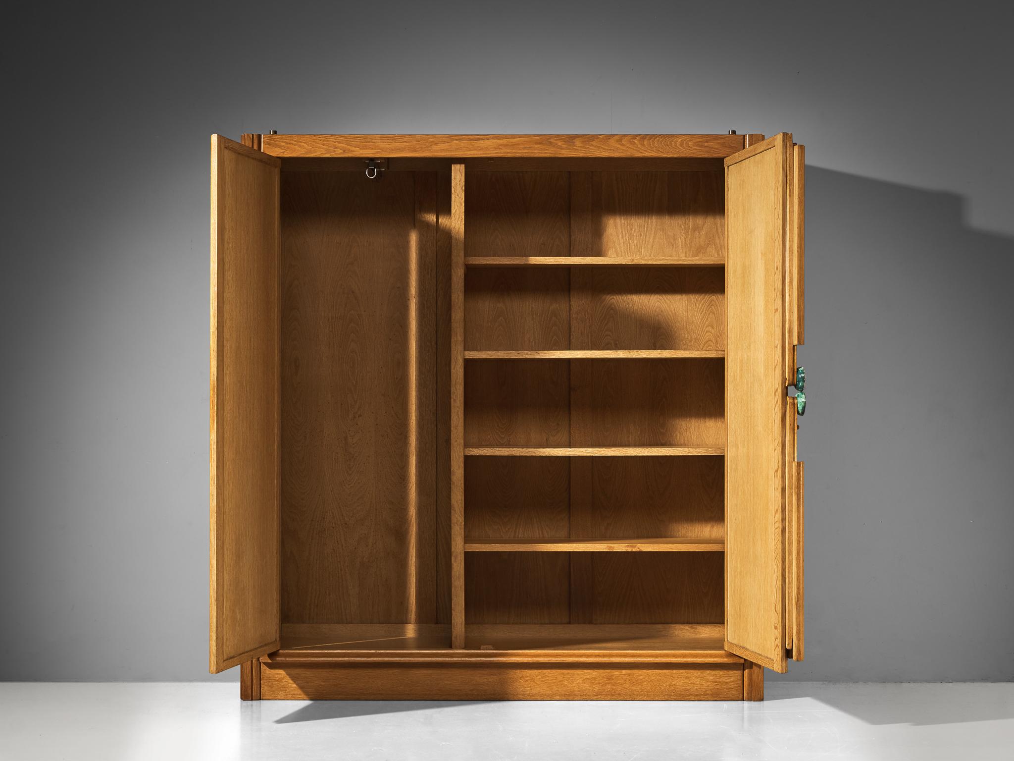 Guillerme & Chambron Highboard in Oak with Ceramic Handles For Sale 5