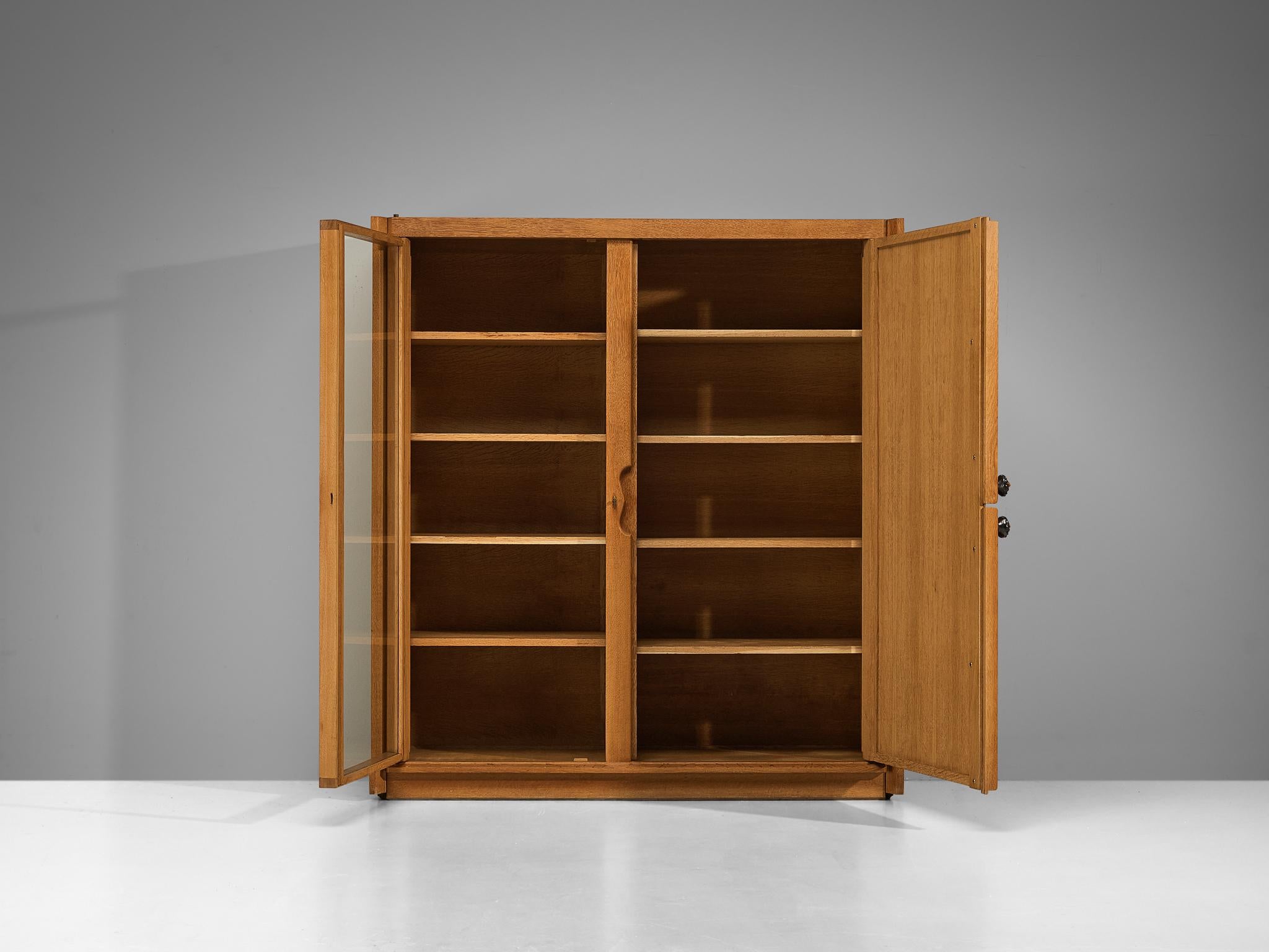 Guillerme & Chambron Highboard in Oak with Ceramic Handles  For Sale 6