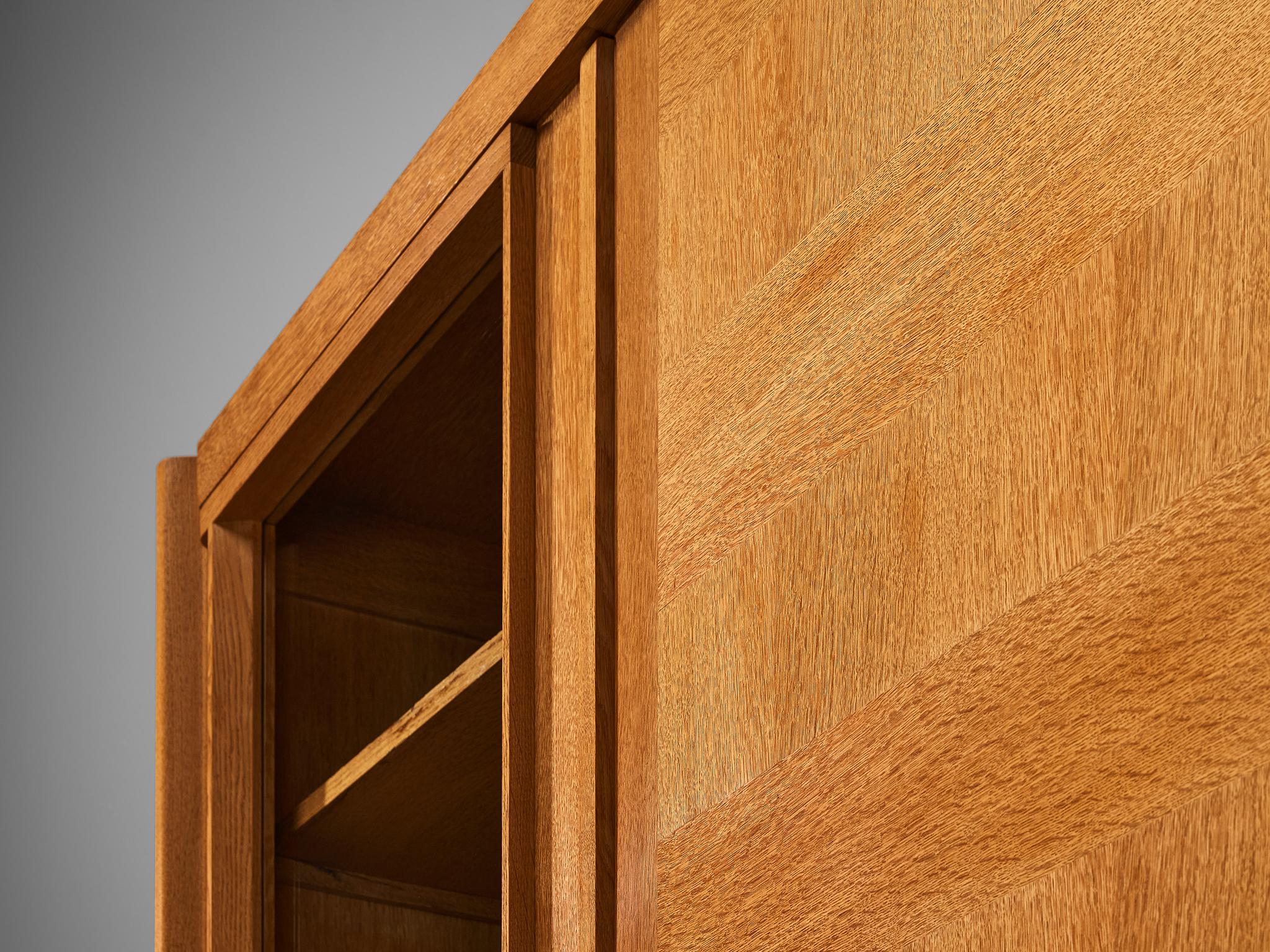 Guillerme & Chambron Highboard in Oak with Ceramic Handles  For Sale 2