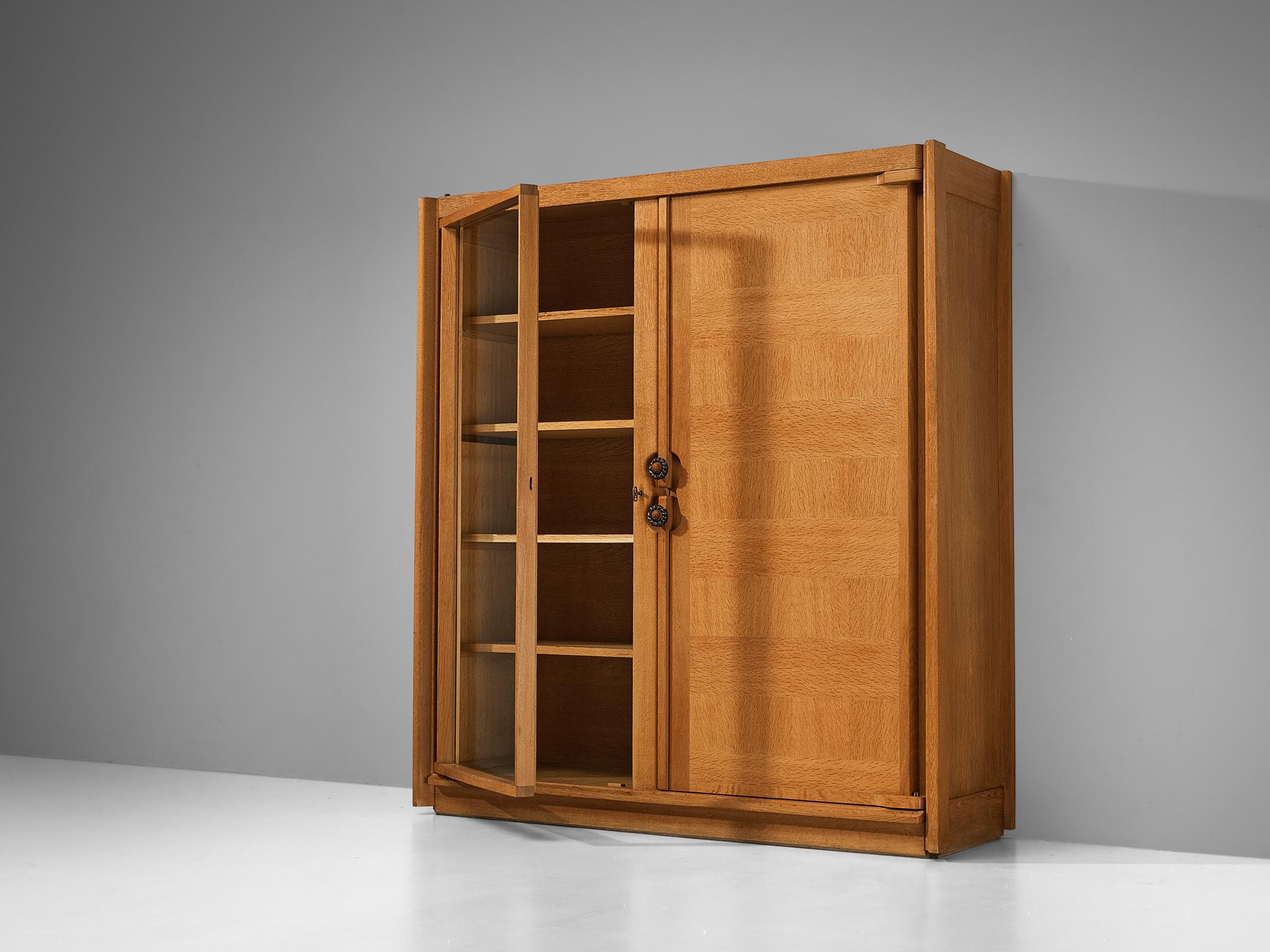 Guillerme & Chambron Highboard in Oak with Ceramic Handles  For Sale 3