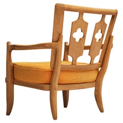 Guillerme & Chambron ‘José’ Armchair in Solid Oak and Fabric