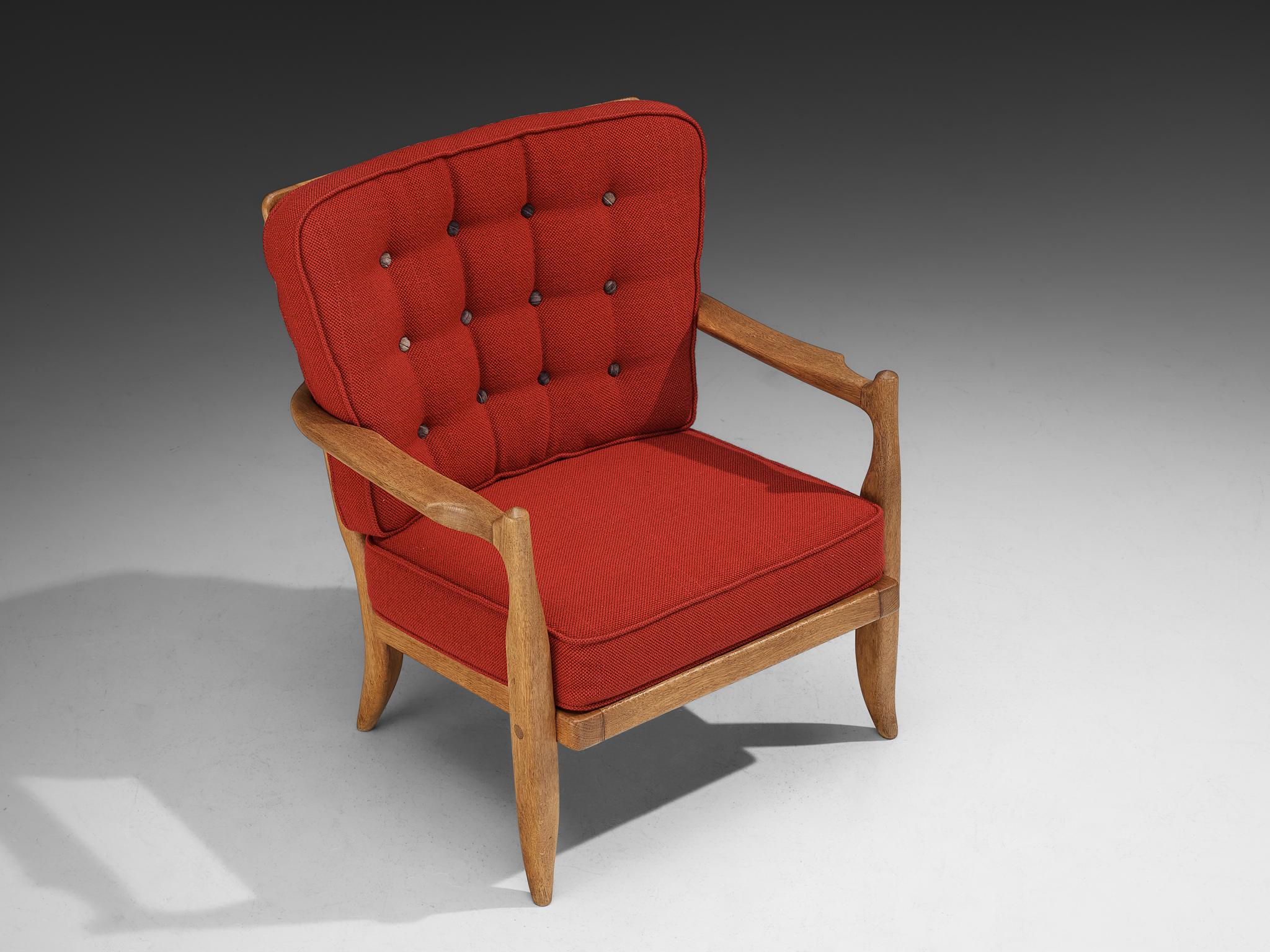 Mid-Century moderno Sedia da salotto 'Jose' di Guillerme & Chambron in Oak in vendita
