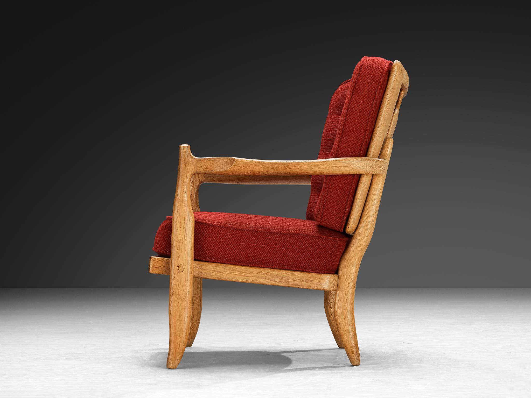 Guillerme & Chambron 'Jose' Lounge Chair in Oak In Good Condition For Sale In Waalwijk, NL