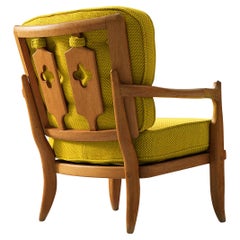 Vintage Guillerme & Chambron 'Jose' Lounge Chair in Oak 