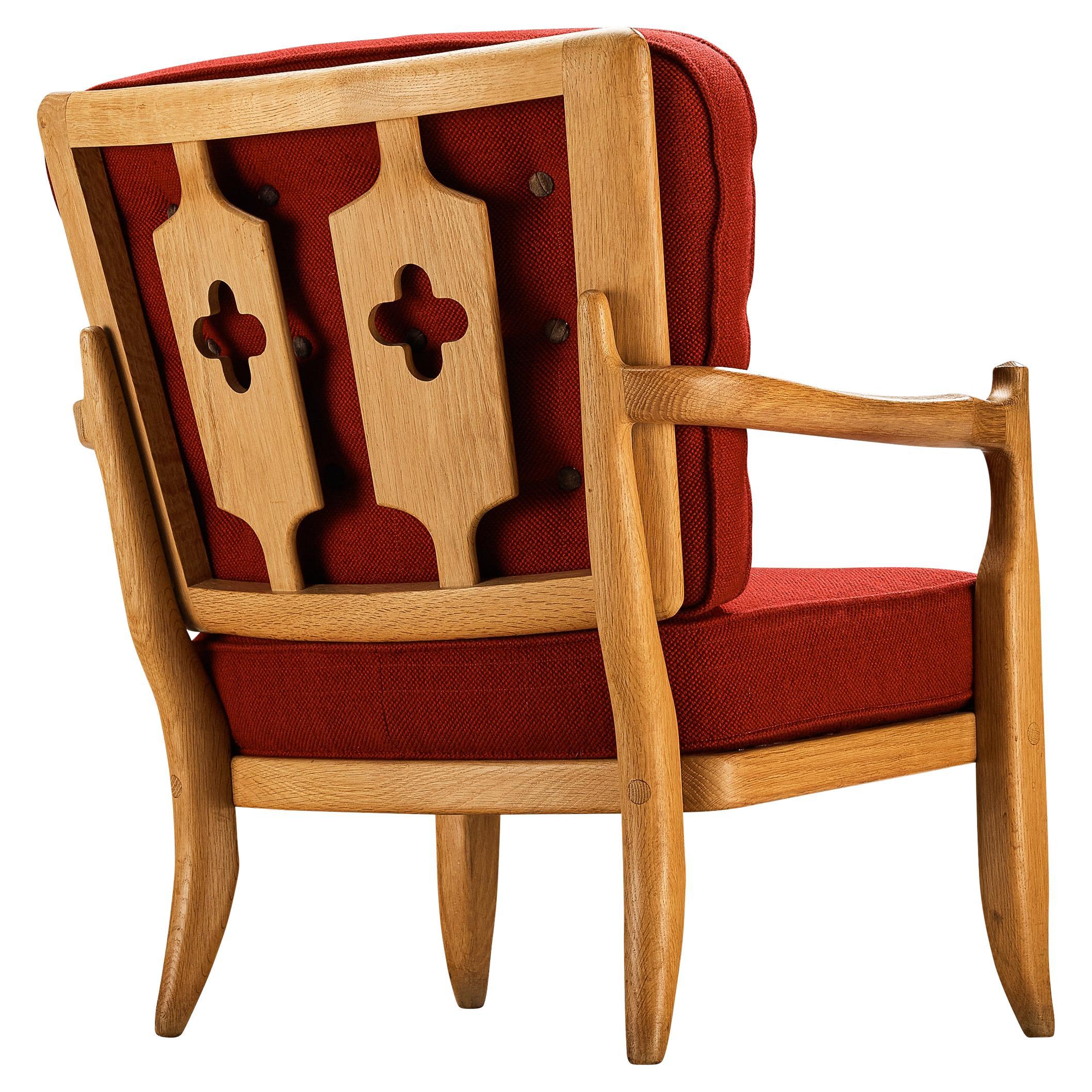 Guillerme & Chambron 'Jose' Lounge Chair in Oak
