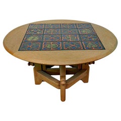 Guillerme & Chambron "Ladislas" Oak and Ceramic Adjustable Table, Votre Maison