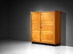 Guillerme & Chambron Large Cabinet or Wardrobe in Solid Oak