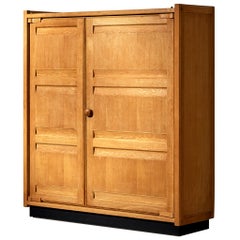 Guillerme & Chambron Large Cabinet or Wardrobe in Solid Oak
