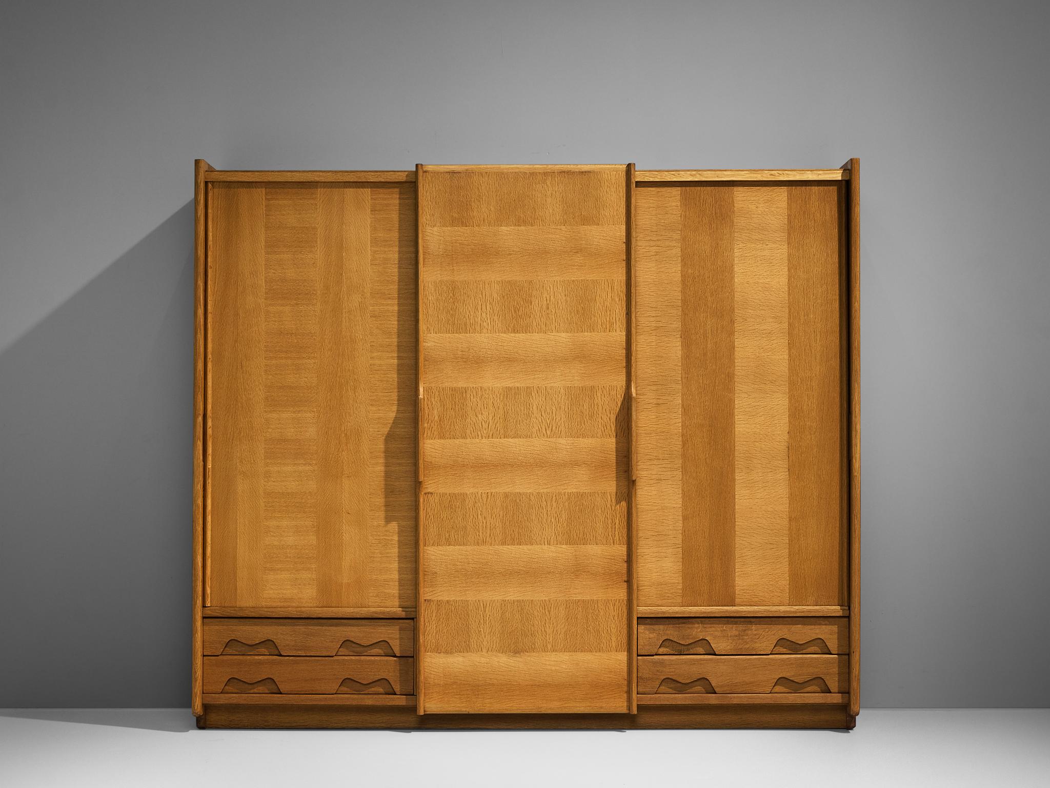 French Guillerme & Chambron Large Highboard in Oak  For Sale