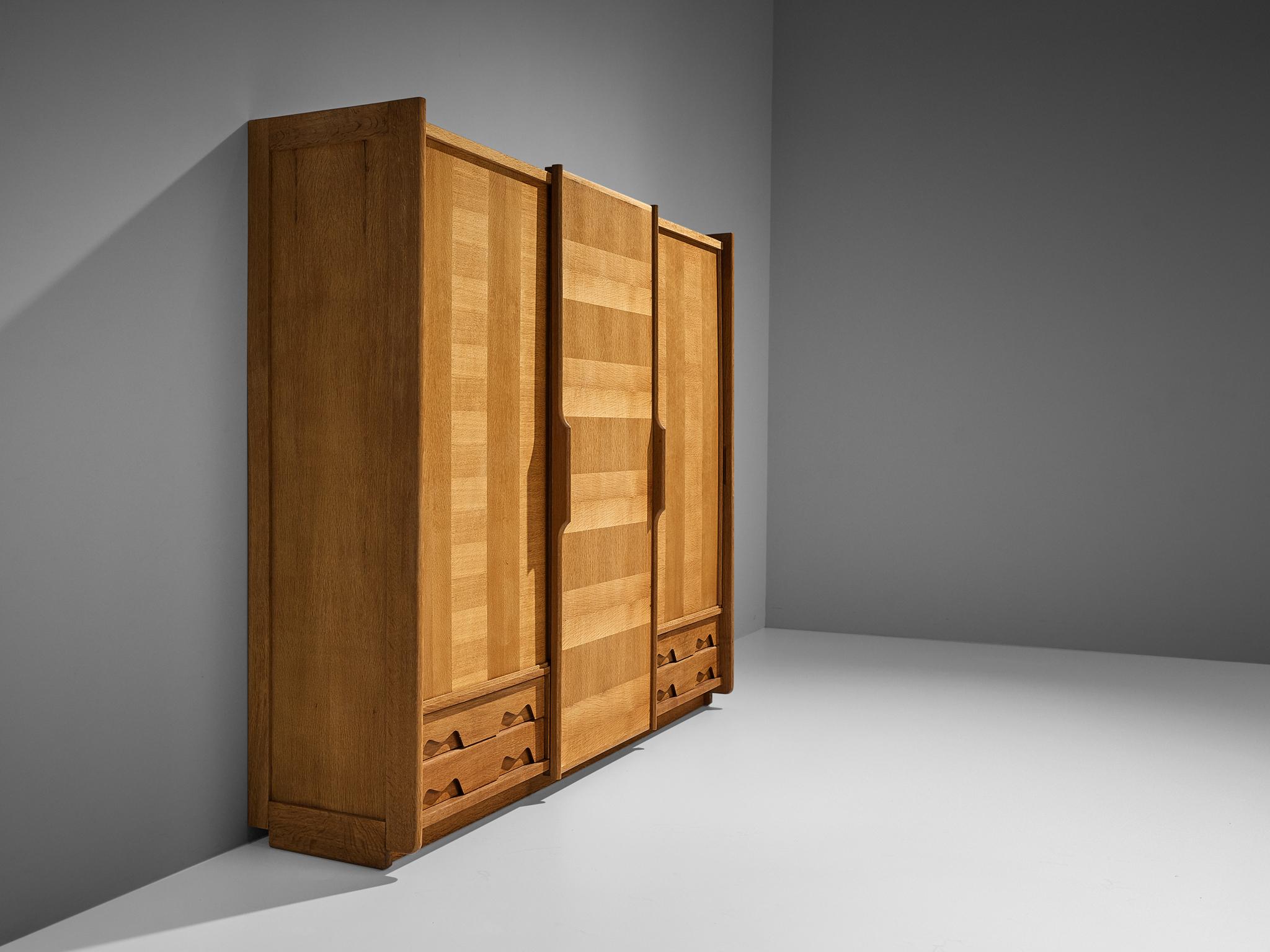 Guillerme & Chambron Large Highboard in Oak  For Sale 2