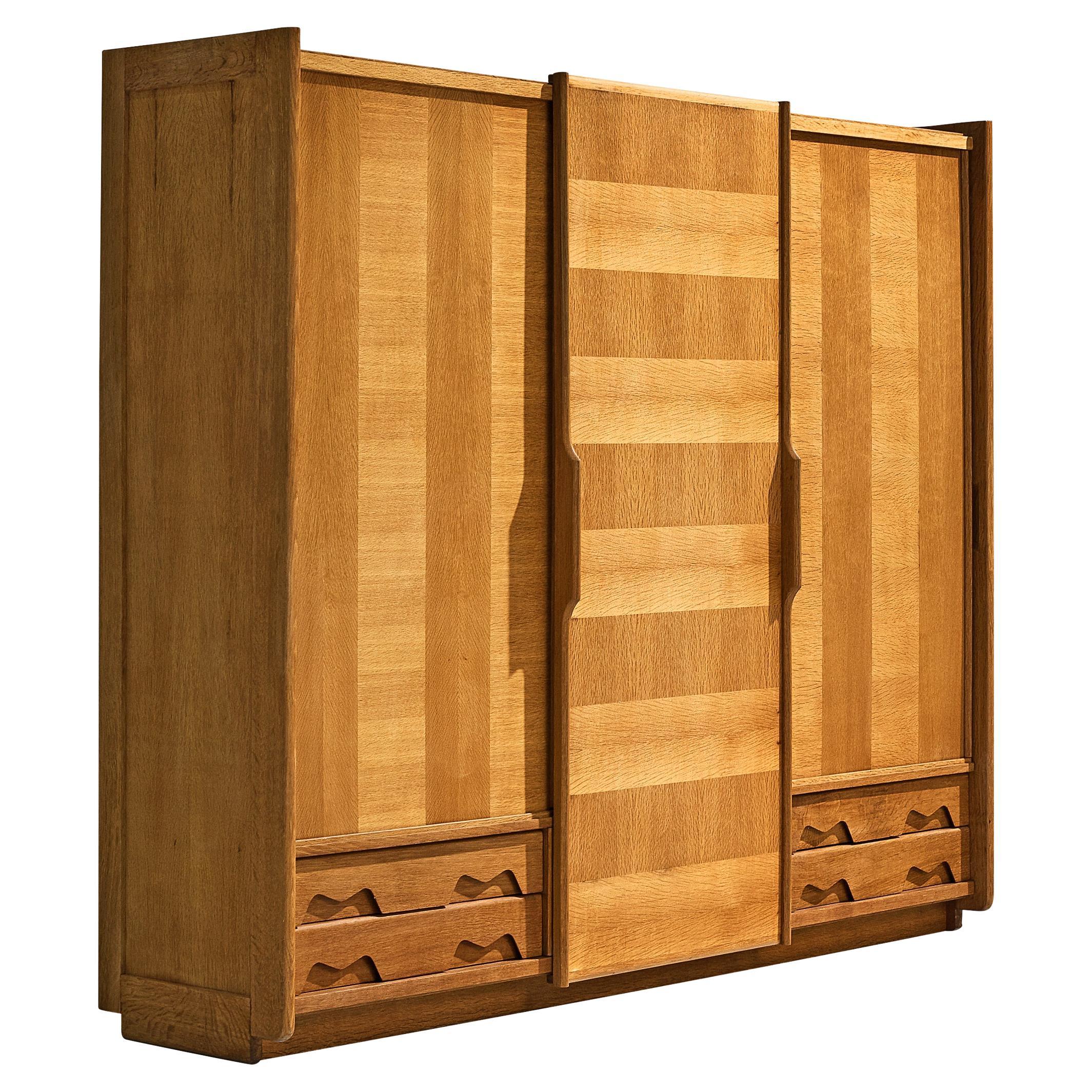Guillerme & Chambron Large Highboard in Oak  For Sale