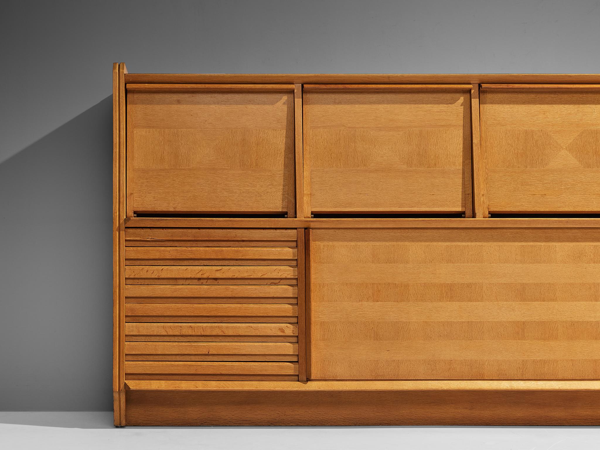 Guillerme & Chambron Large Sideboard in Oak For Sale 4