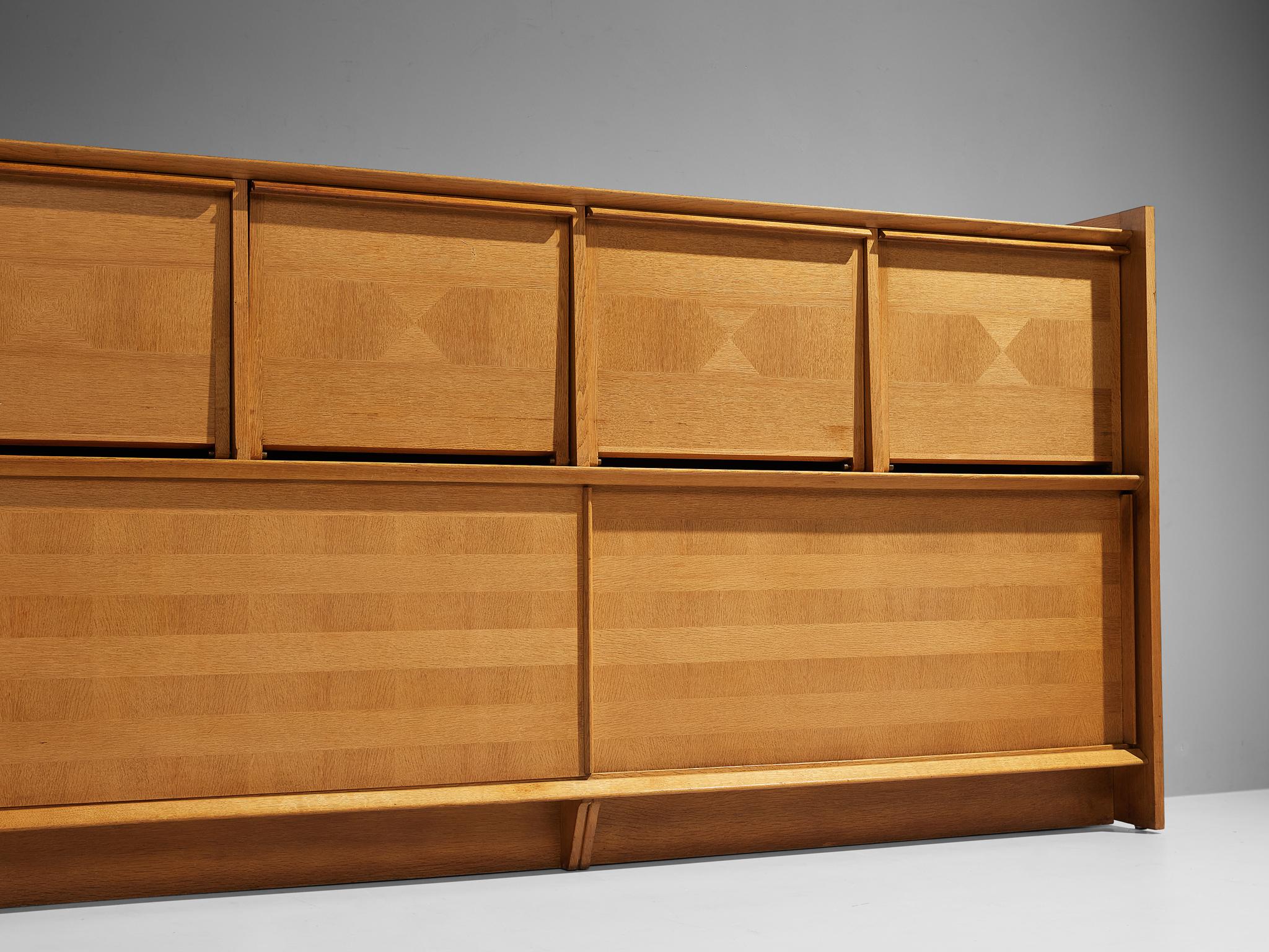 Guillerme & Chambron Large Sideboard in Oak For Sale 1