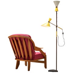 Guillerme & Chambron Lounge Chair and J.T. Kalmar 'Pelikan' Floor Lamp