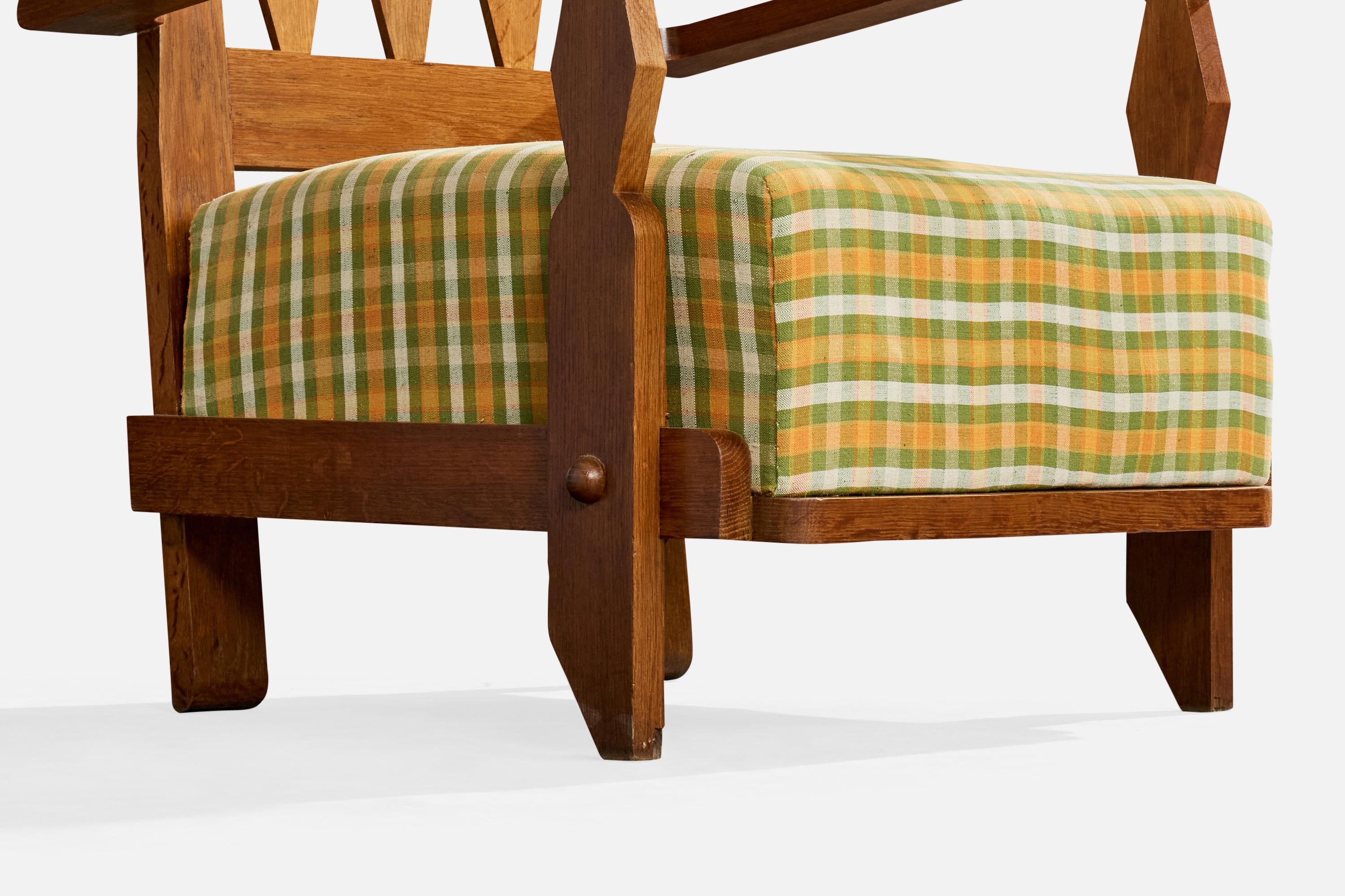 Guillerme & Chambron, Silla de salón, Tela, Roble, Francia, 1960 en venta 4