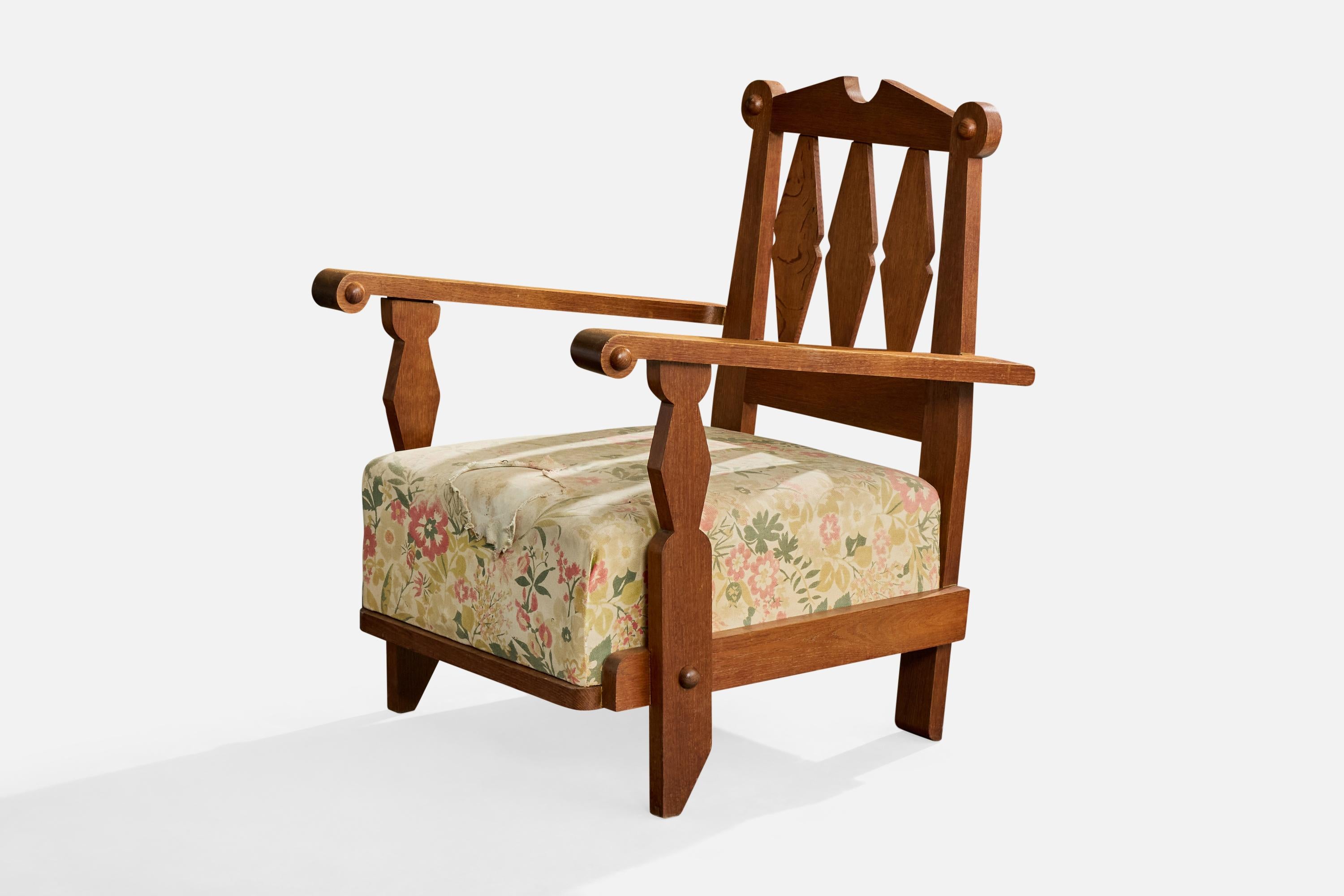 Francese Guillerme & Chambron, Sedia da salotto, Fabrice, Oak, Francia, 1960 in vendita