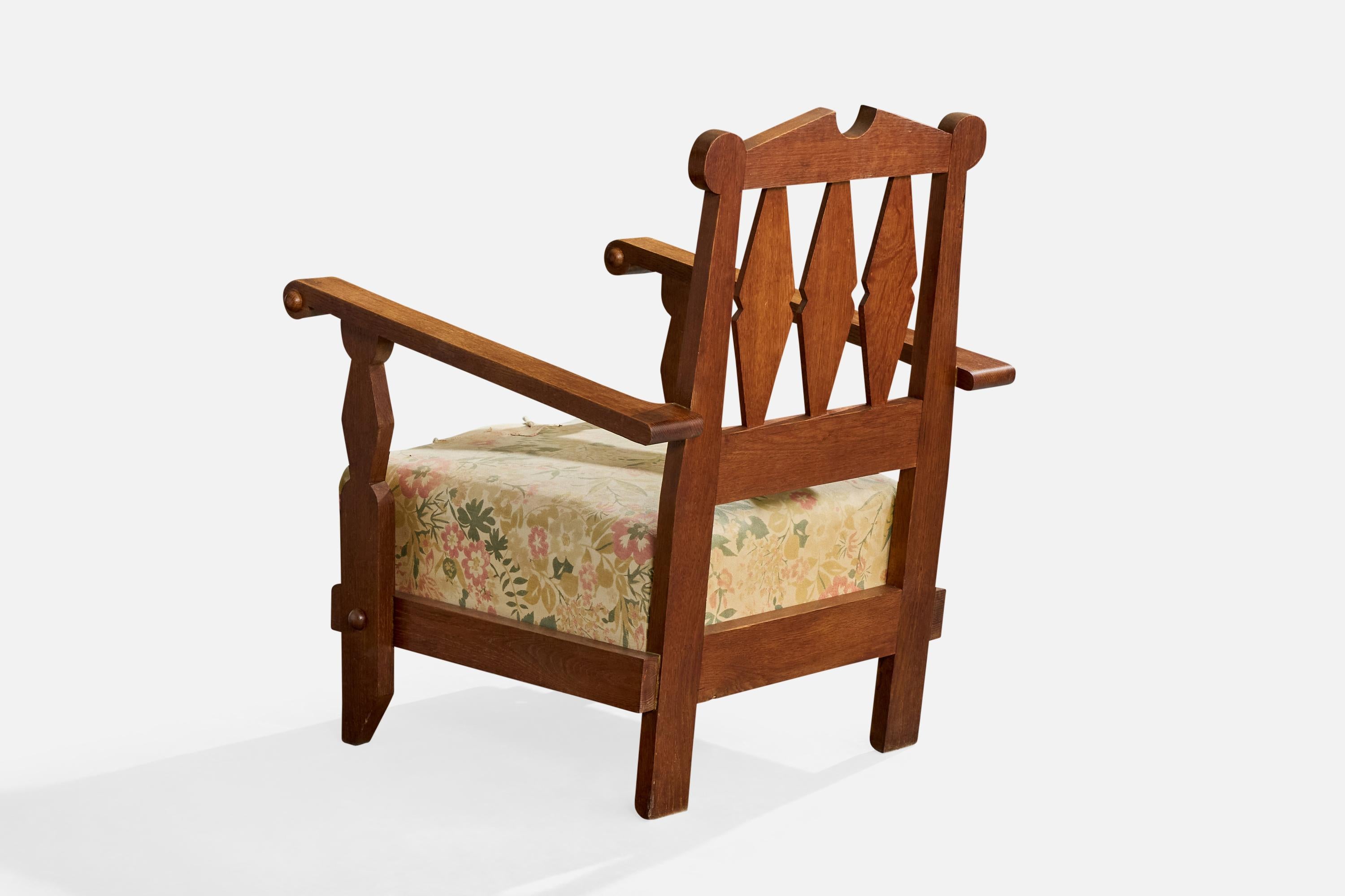 Guillerme & Chambron, Sedia da salotto, Fabrice, Oak, Francia, 1960 In condizioni discrete in vendita a High Point, NC