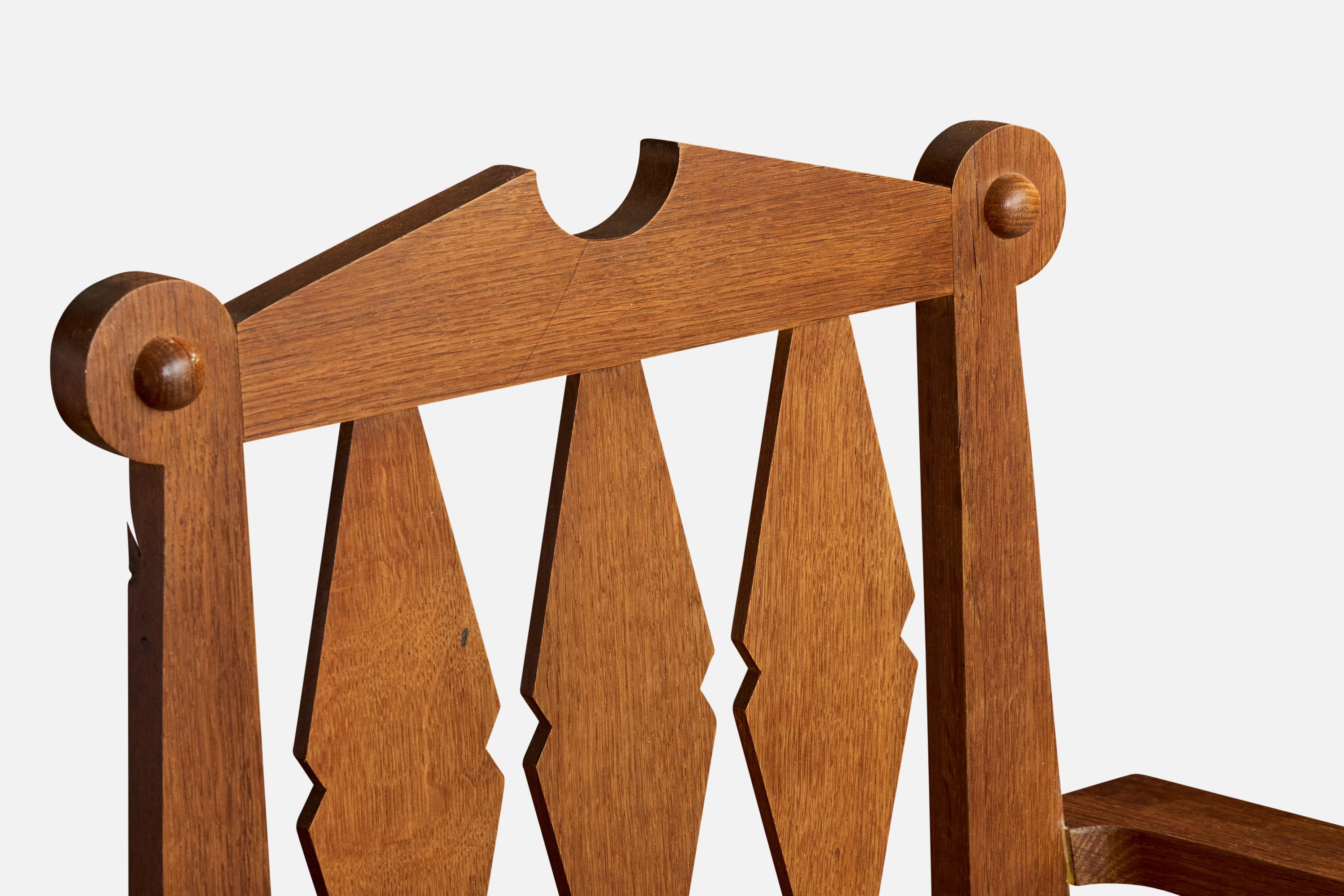 Guillerme & Chambron, Sedia da salotto, Fabrice, Oak, Francia, 1960 in vendita 1