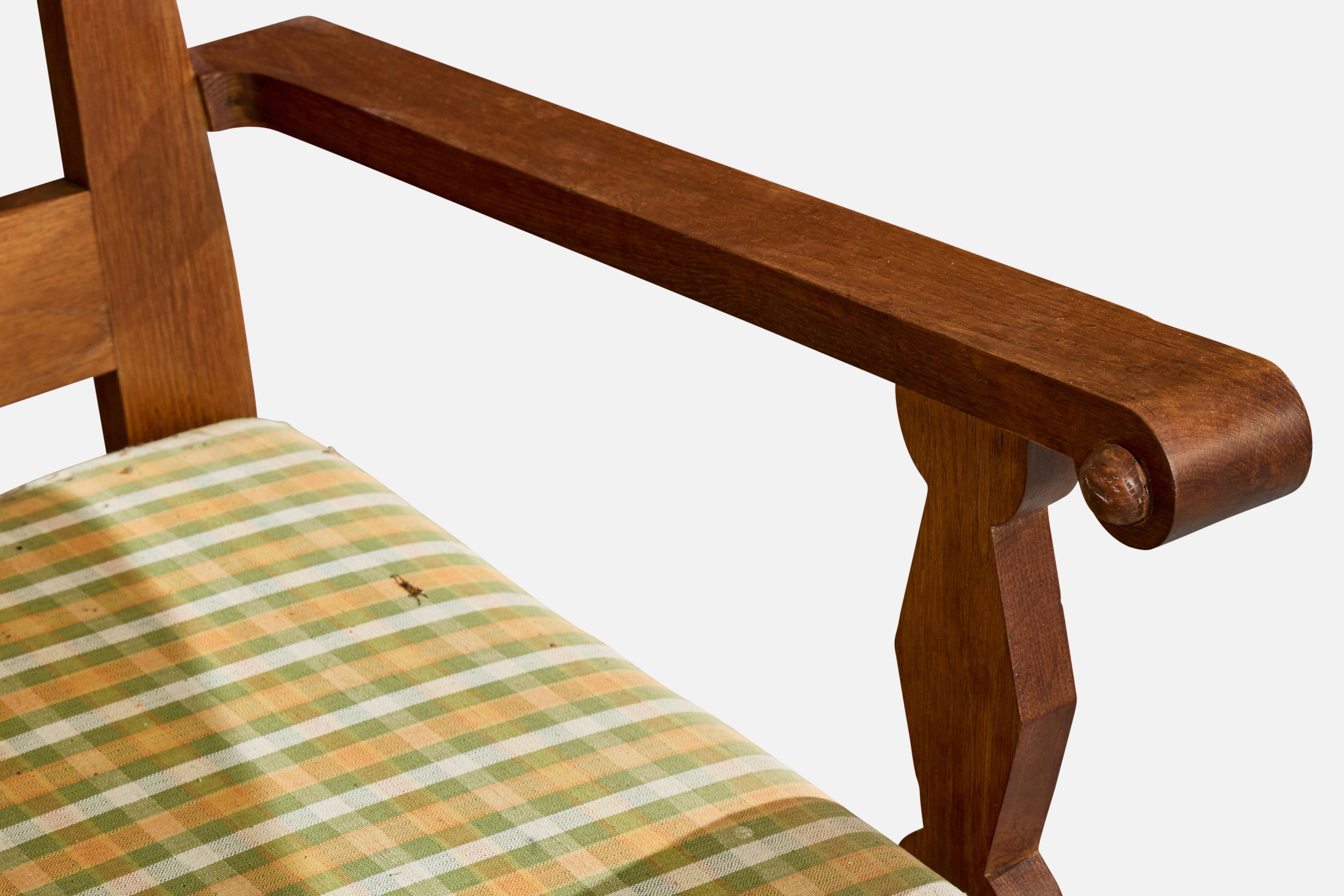 Guillerme & Chambron, Silla de salón, Tela, Roble, Francia, 1960 en venta 2