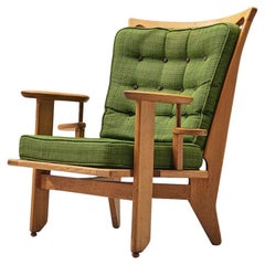 Sedia da salotto Guillerme & Chambron in Oak e tappezzeria Greene & Greene