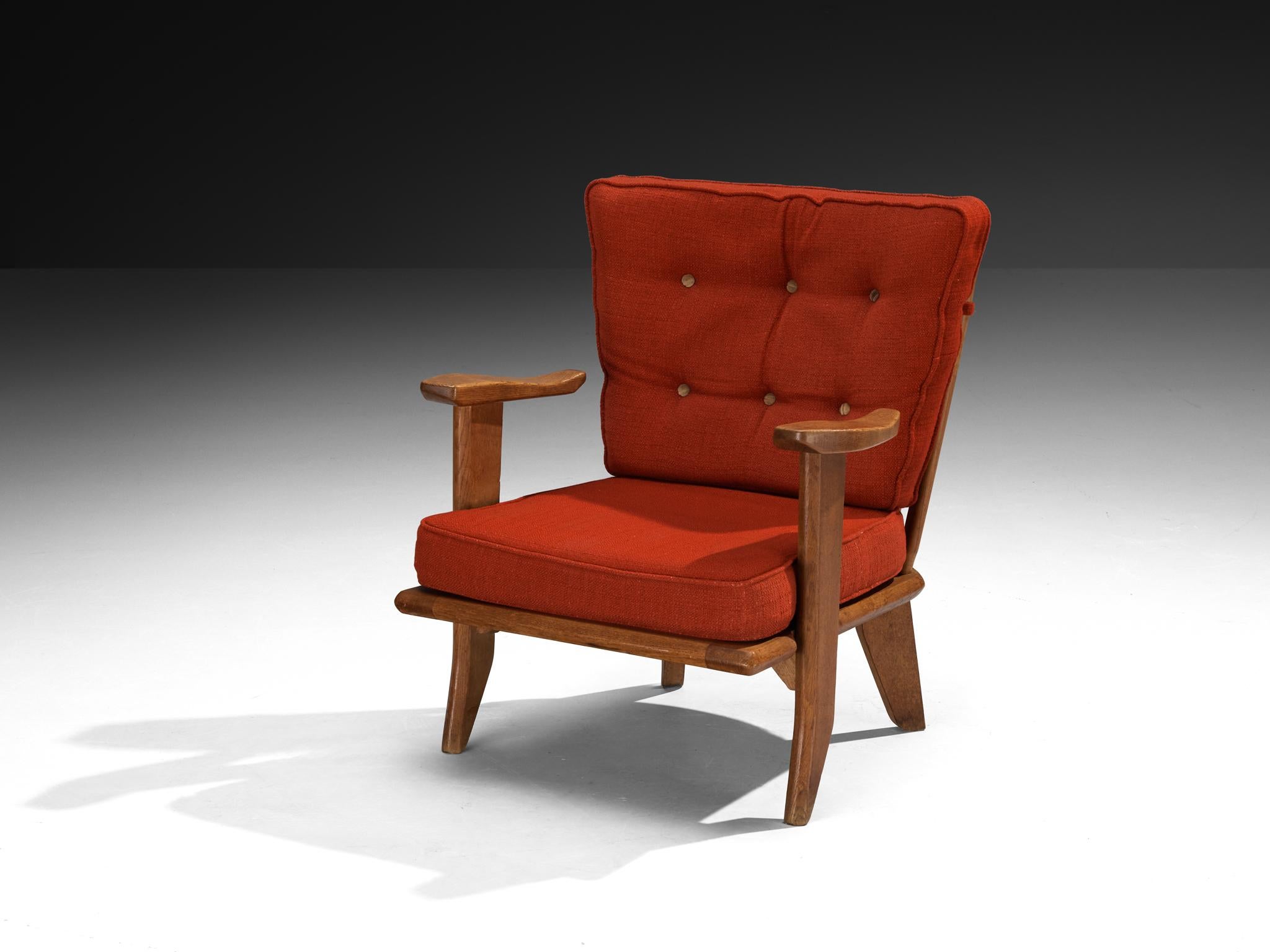 Guillerme et Chambron para Votre Maison, tumbona, lana, roble macizo, Francia, años 60

El dúo de diseñadores franceses Guillerme et Chambron es conocido por sus muebles de roble macizo de extrema calidad, de los que esta silla es otro gran ejemplo.