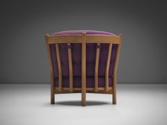 Guillerme & Chambron Lounge Chair in Purple Upholstery