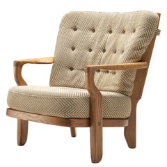 Guillerme & Chambron Lounge Chair in Solid Oak