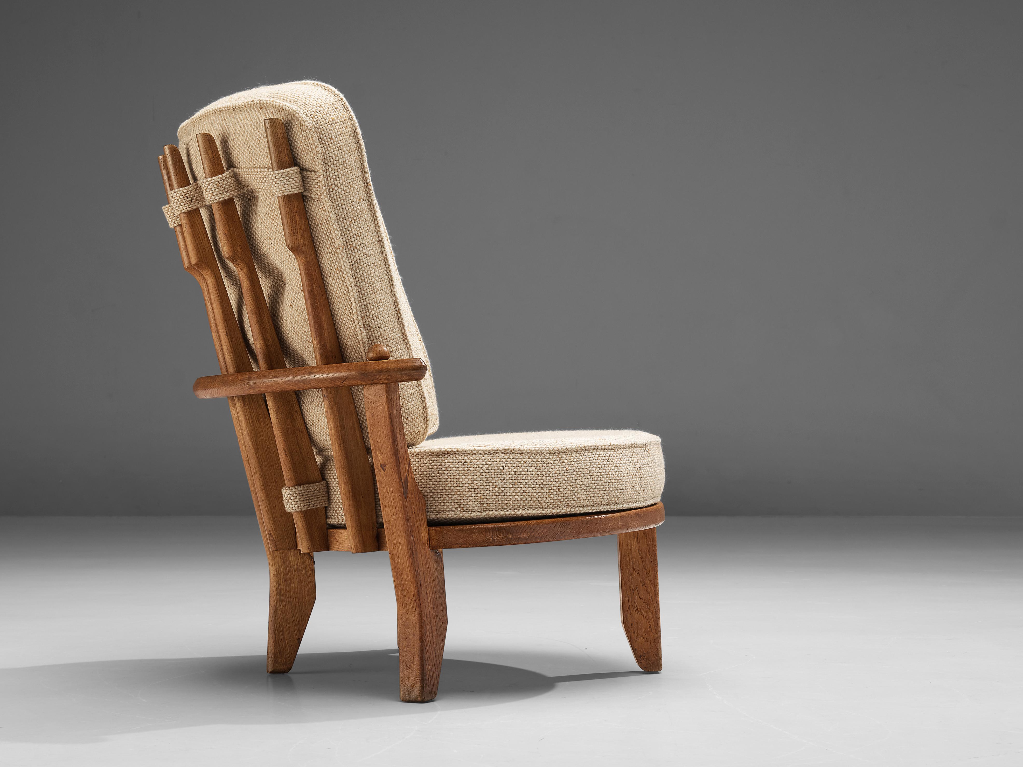 Guillerme & Chambron Lounge Chair Model 'Tricoteuse' in Oak In Good Condition In Waalwijk, NL