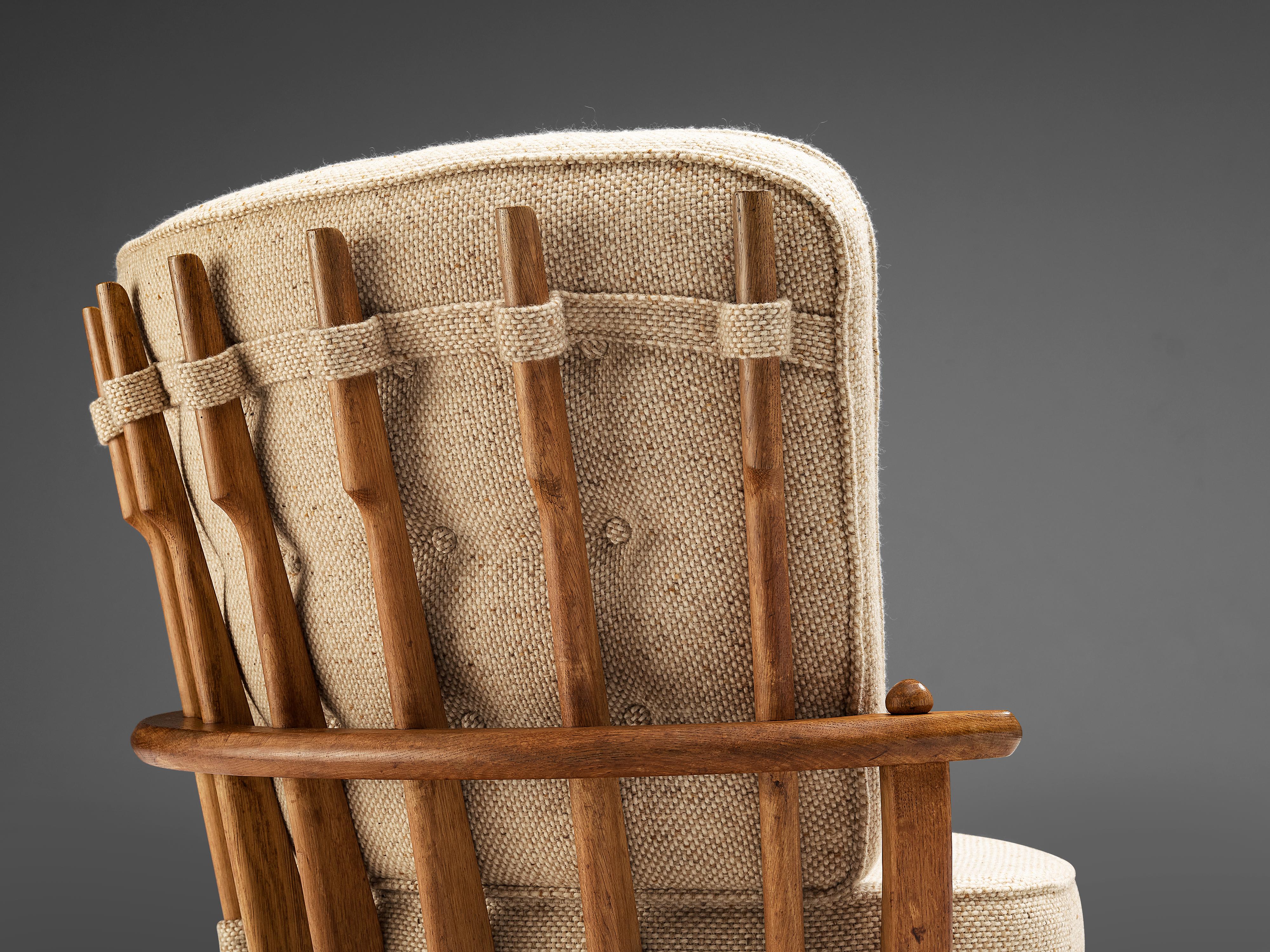 Guillerme & Chambron Lounge Chair Model 'Tricoteuse' in Oak 1