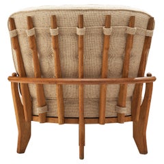 Guillerme & Chambron Lounge Chair Model 'Tricoteuse' in Oak