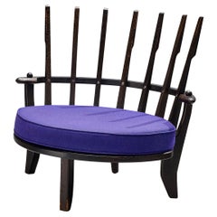 Guillerme & Chambron Lounge Chair 'Tricoteuse' in Oak