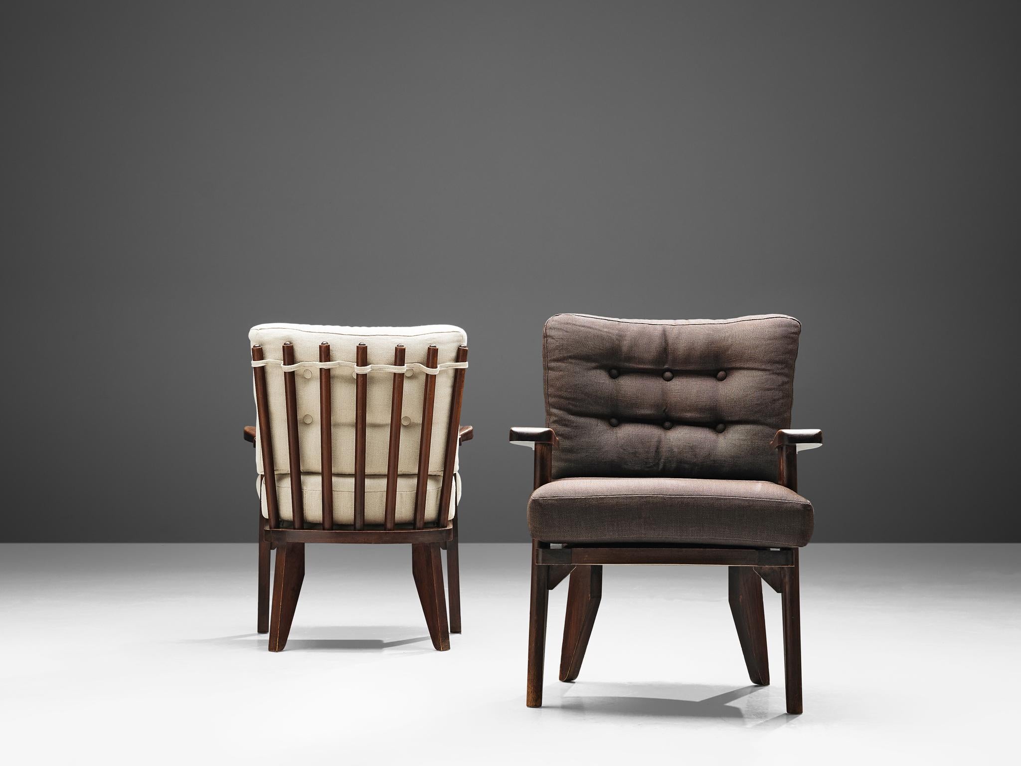 French Guillerme and Chambron Lounge Chairs