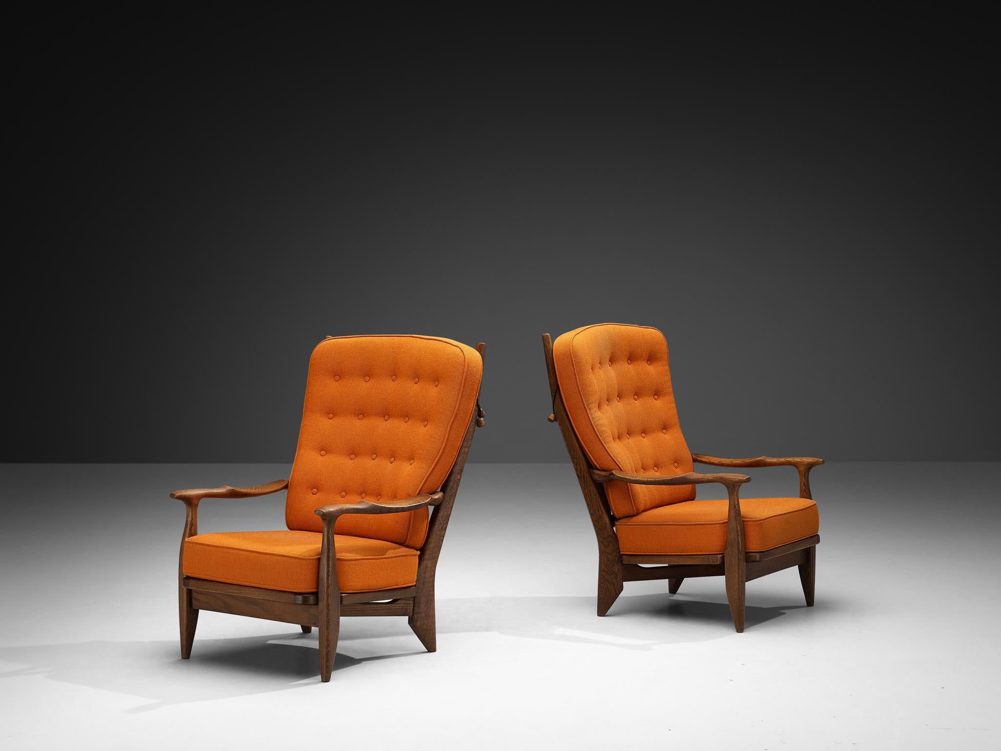 Guillerme & Chambron para Votre Maison, butacas, roble, tela, Francia, años 70

Guillerme y Chambron son conocidos por sus muebles de roble macizo de gran calidad, de los que este conjunto de sillones es otro maravilloso ejemplo. Este diseño muestra