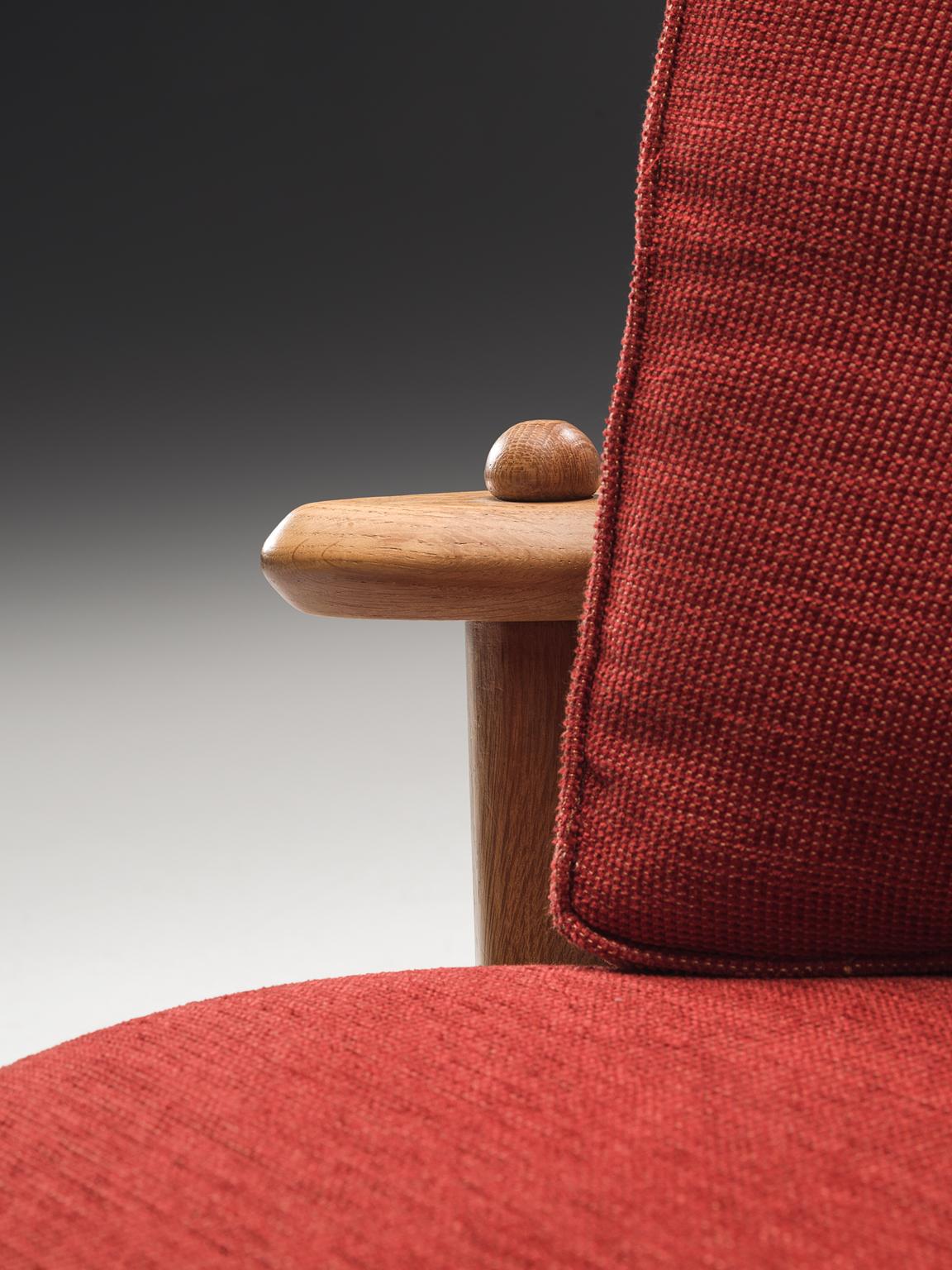 Guillerme & Chambron Loveseat in Red Fabric 1
